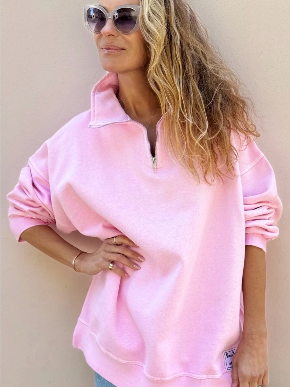 Sloppy Joe DIANA ZIP NECK - Miami Pink